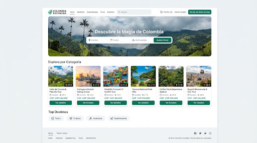 Mockup de e-commerce Exploreti